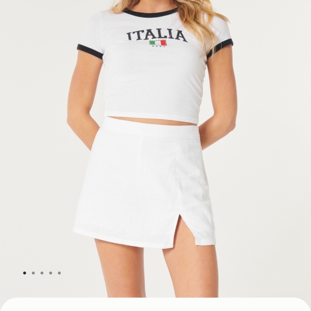NWOT White linen hollister skirt